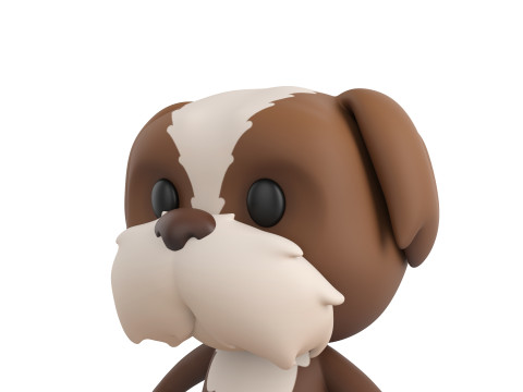 Character199 Shih Tzu Dog 3D Model