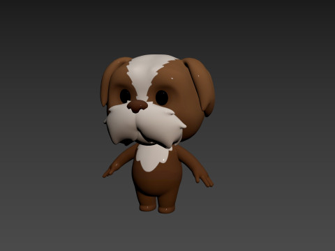 Character199 Shih Tzu Dog 3D Model