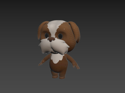 Character199 Shih Tzu Dog 3D Model