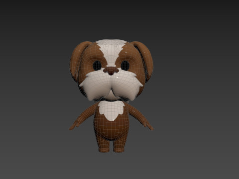 Character199 Shih Tzu Dog 3D Model