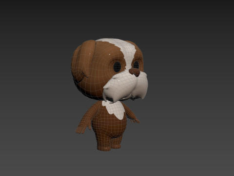 Character199 Shih Tzu Dog 3D Model