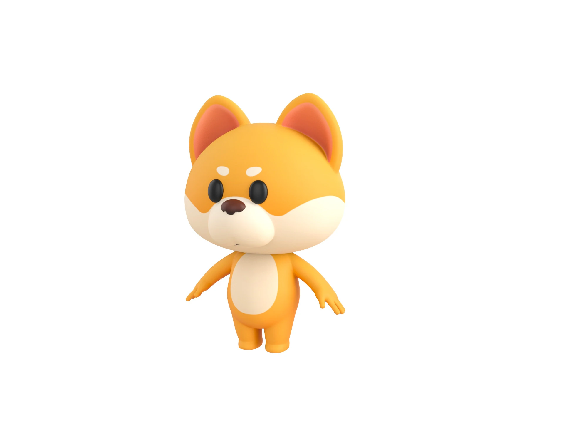Character200 Shiba Dog 3D Model .c4d .max .obj .3ds .fbx .stl .blend 