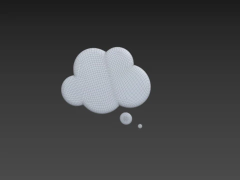 Symbol012 Think Bubble 3D Model