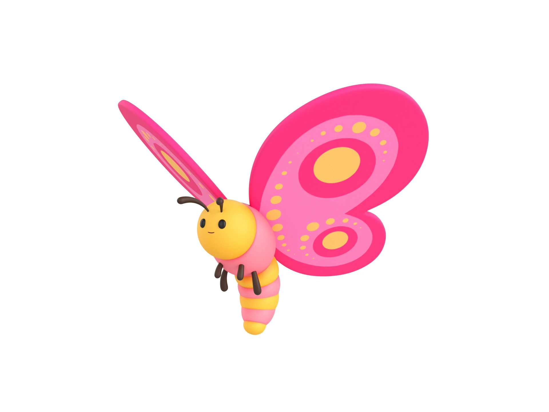 Character203 Butterfly 3D Model .c4d .max .obj .3ds .fbx .stl .blend 