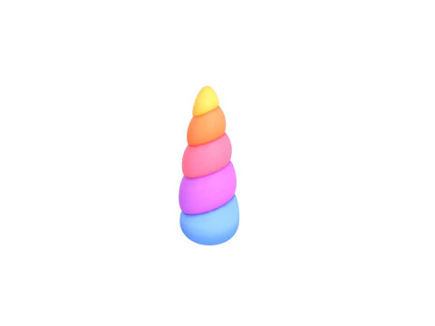 Prop207 Rainbow Unicorn Horn 3D Model