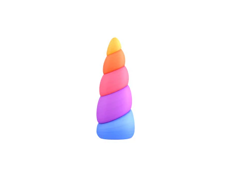 Prop207 Rainbow Unicorn Horn 3D Model