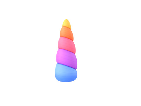 Prop207 Rainbow Unicorn Horn 3D मॉडल