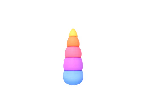 Prop207 Rainbow Unicorn Horn 3D Model