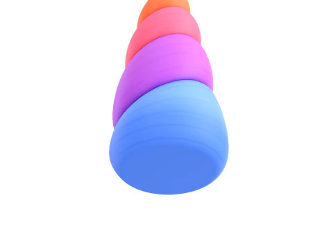 Prop207 Rainbow Unicorn Horn 3D Model