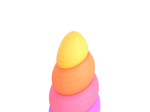 Prop207 Rainbow Unicorn Horn 3D मॉडल