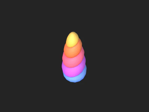 Prop207 Rainbow Unicorn Horn 3D Model