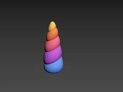 Prop207 Rainbow Unicorn Horn 3D Model