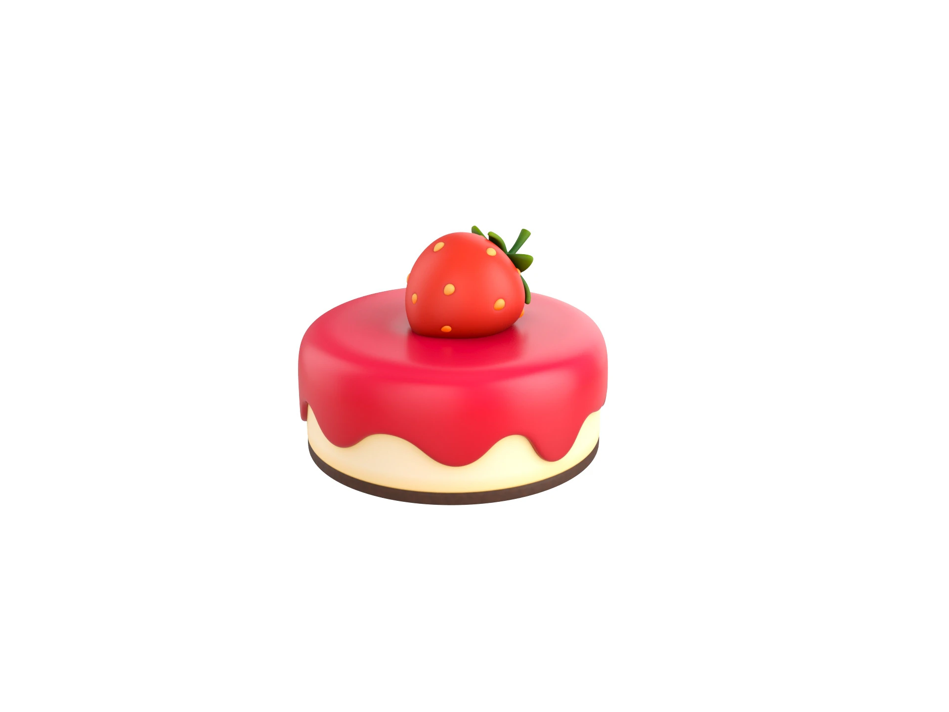 Prop209 Strawberry Cheesecake 3D Model .c4d .max .obj .3ds .fbx .stl .blend 