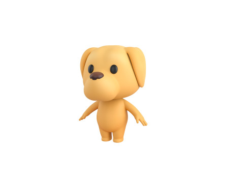 Character207 Golden Retriever Dog 3D 模型