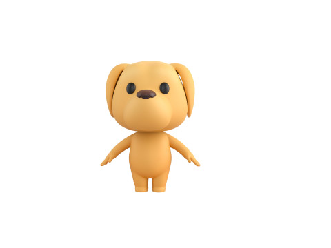 Character207 Golden Retriever Dog 3D 模型