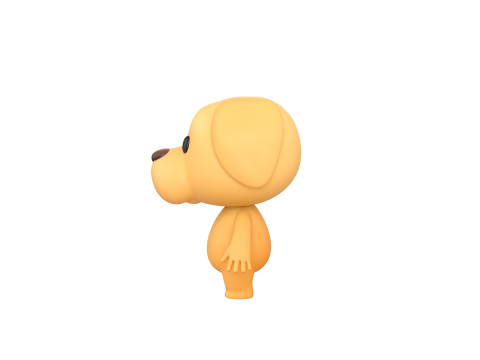 Character207 Golden Retriever Dog 3D 模型