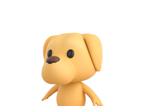 Character207 Golden Retriever Dog 3D 模型
