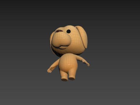 Character207 Golden Retriever Dog 3D 模型