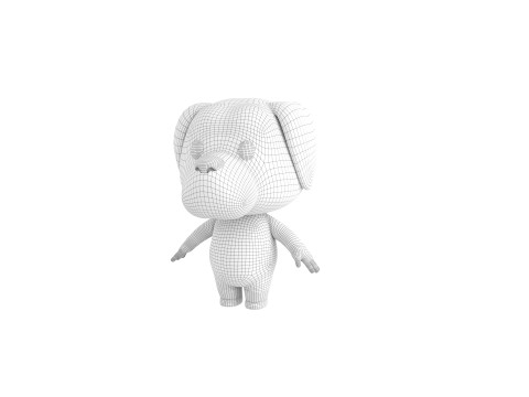 Character207 Golden Retriever Dog 3D 模型