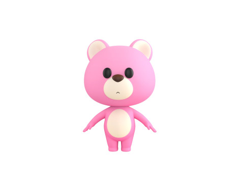 Character216 Pink Bear Modello 3D