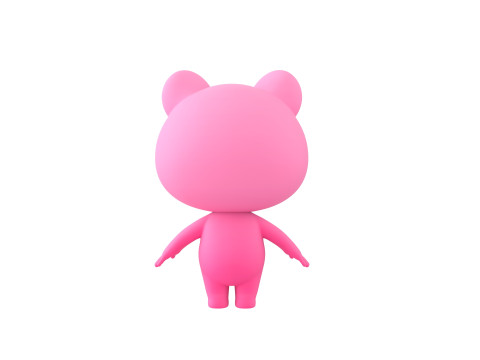 Character216 Pink Bear Modello 3D