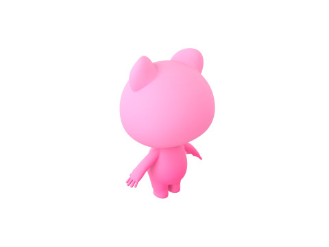 Character216 Pink Bear Modello 3D