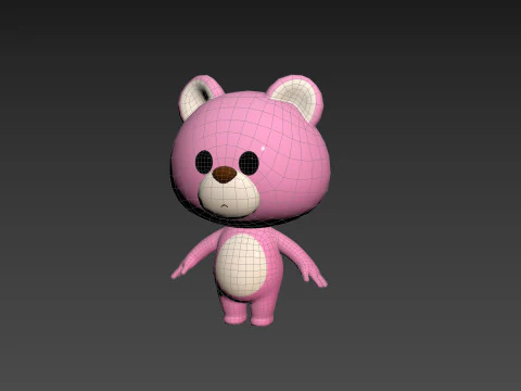 Character216 Pink Bear 3D Model