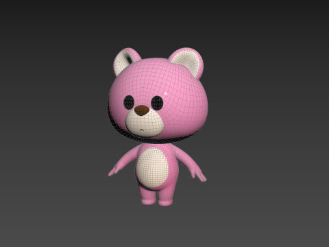 Character216 Pink Bear Modello 3D