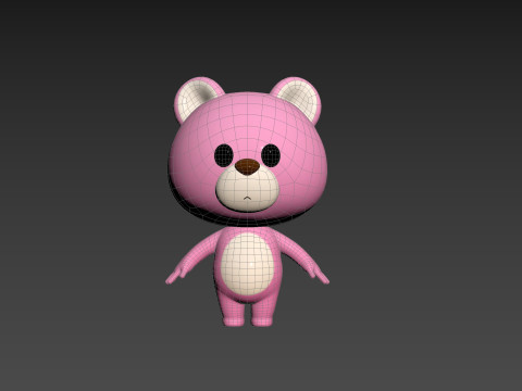 Character216 Pink Bear Modello 3D