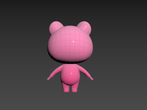 Character216 Pink Bear Modello 3D