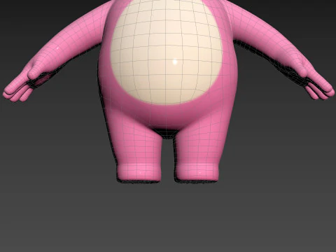 Character216 Pink Bear 3D Model