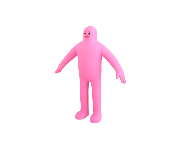 Character218 Pink Man 3D 模型 .c4d .max .obj .3ds .fbx .stl .blend