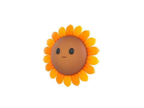 Character227 Cartoon Sunflower 3D Model