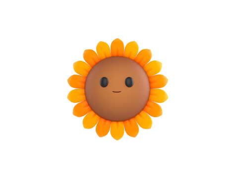 Character227 Cartoon Sunflower Modelo 3D