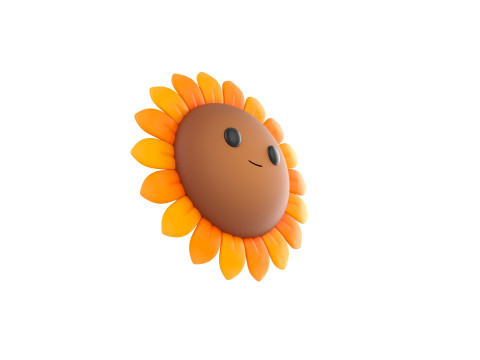 Character227 Cartoon Sunflower Modelo 3D