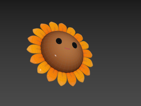 Character227 Cartoon Sunflower Modelo 3D