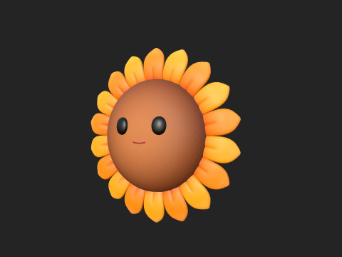 Character227 Cartoon Sunflower Modelo 3D