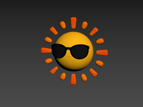 Character228 Cartoon Sun Modelo 3D