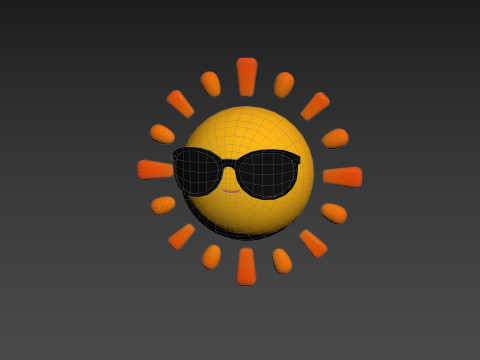 Character228 Cartoon Sun Modelo 3D