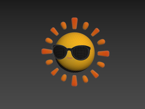 Character228 Cartoon Sun Modelo 3D
