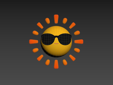 Character228 Cartoon Sun Modelo 3D
