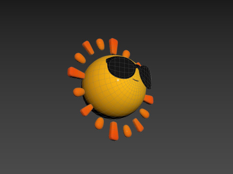 Character228 Cartoon Sun Modelo 3D