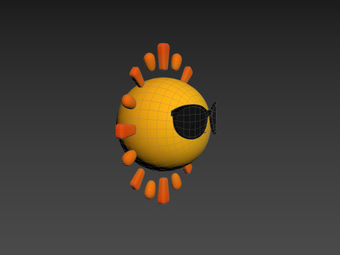 Character228 Cartoon Sun Modelo 3D