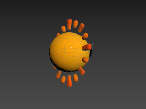 Character228 Cartoon Sun Modelo 3D