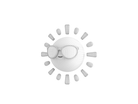 Character228 Cartoon Sun Modelo 3D