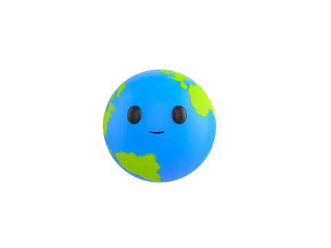 Character229 Cartoon Earth 3D Model