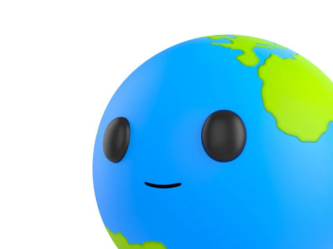 Character229 Cartoon Earth 3D Model