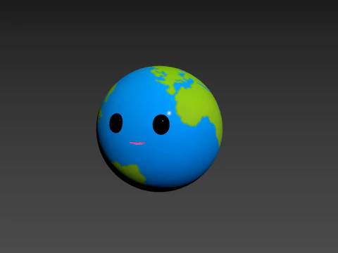 Character229 Cartoon Earth 3D Model