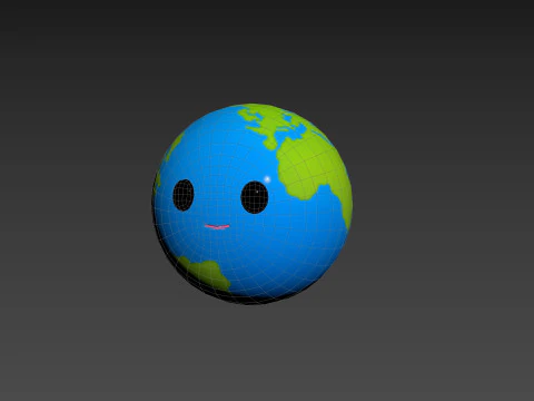 Character229 Cartoon Earth 3D Model