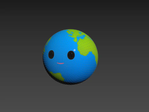 Character229 Cartoon Earth 3D Model
